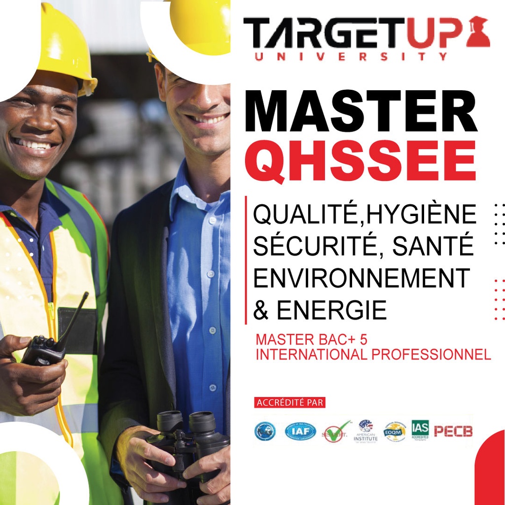 Master INGÉNIERIE QUALITÉ, HYGIÈNE, SÉCURITÉ, SANTÉ, ENVIRONNEMENT& ENERGIE (QHSSEE)