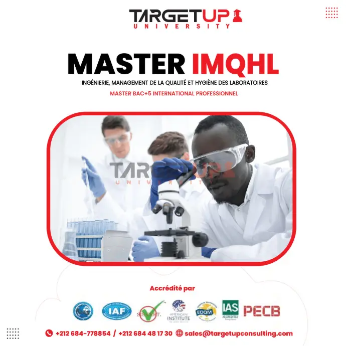 MASTER EN INGÉNIERIE MANAGEMENT DE LA QUALITÉ ET HYGIÈNE DES LABORATOIRES (IMQHL)