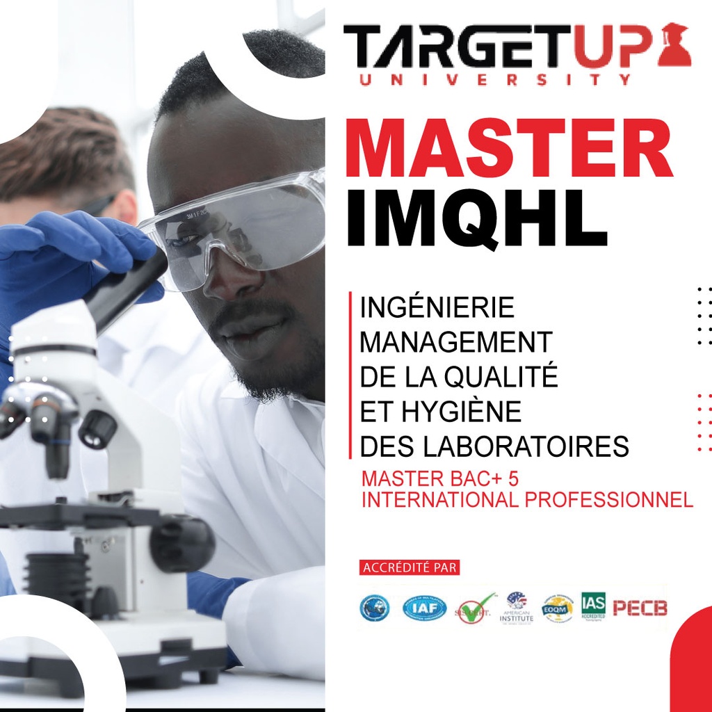 MASTER EN INGÉNIERIE MANAGEMENT DE LA QUALITÉ ET HYGIÈNE DES LABORATOIRES (IMQHL)